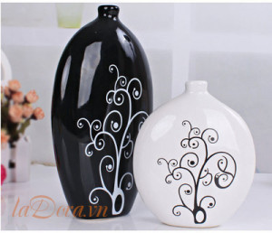 bình gốm hiện đại trang trí phòng đẹp tại ladora