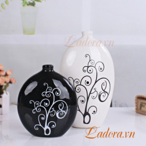 bình gốm hiện đại trang trí phòng đẹp trẻ trung tại ladora
