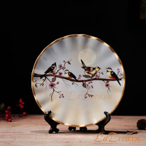 đồ trang trí bình gốm chim và hoa tại Ladora.vn