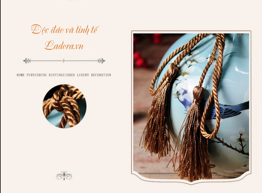 bình gốm chim hoa đồ decor ý nghĩa tại shop ladora ở hà nội