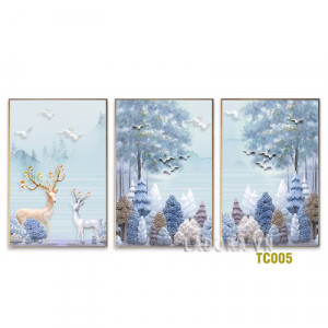 Tranh treo tường trang trí cặp hươu tại ladora.com.vn