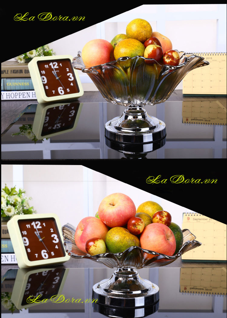 đĩa thủy tinh đẹp tại shop bán đồ decor nhà ở hà nội ladora