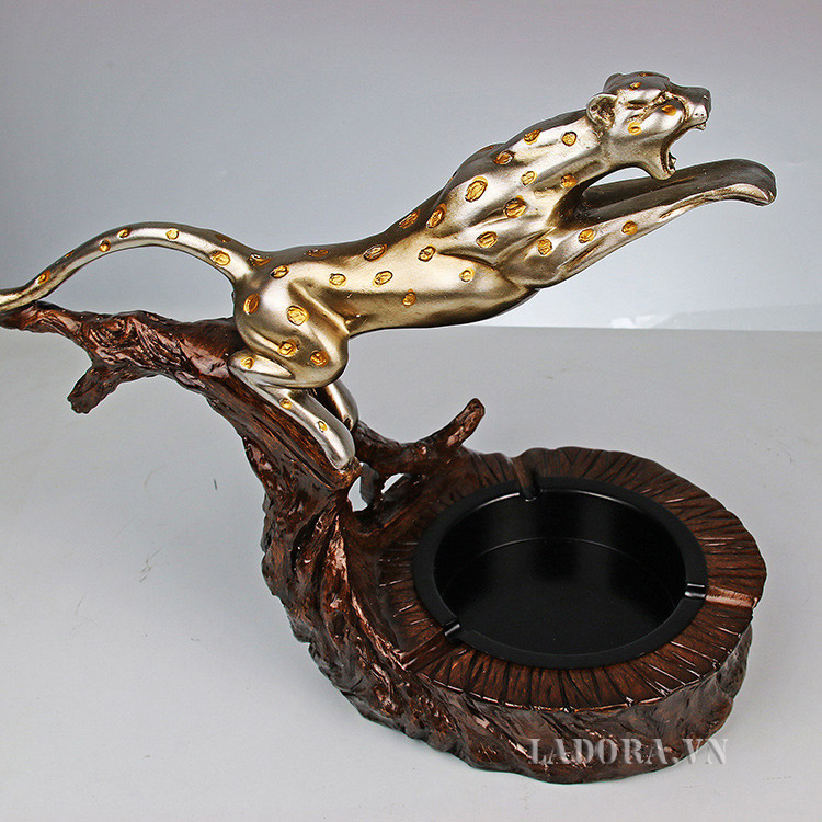 Gạt tàn thuốc báo đốm Đồ trang trí bàn làm việc, bàn phòng khách độc đáo