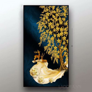 Tranh treo tường cặp hươu tài lộc TC010 tại ladora