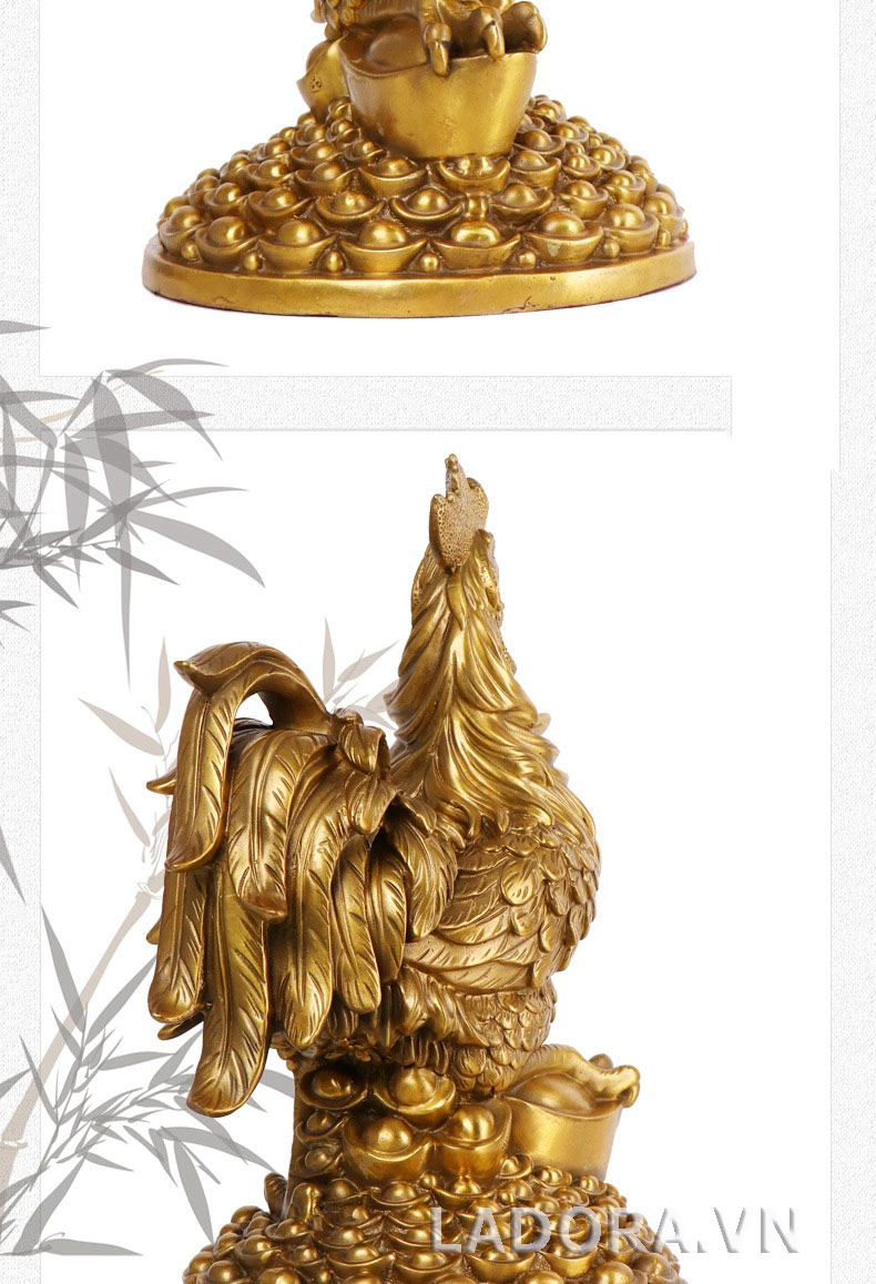 tượng gà bằng đồng tại ladora shop