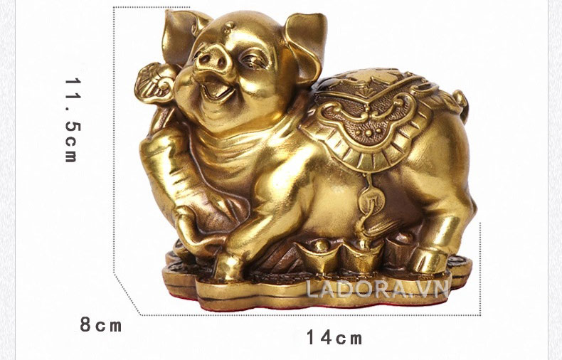 kích thước tượng con heo để bàn tài lộc tại ladora