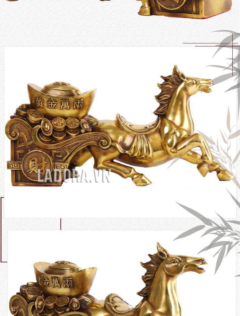 tượng ngựa kéo xe chở tài lộc về cho chủ nhân