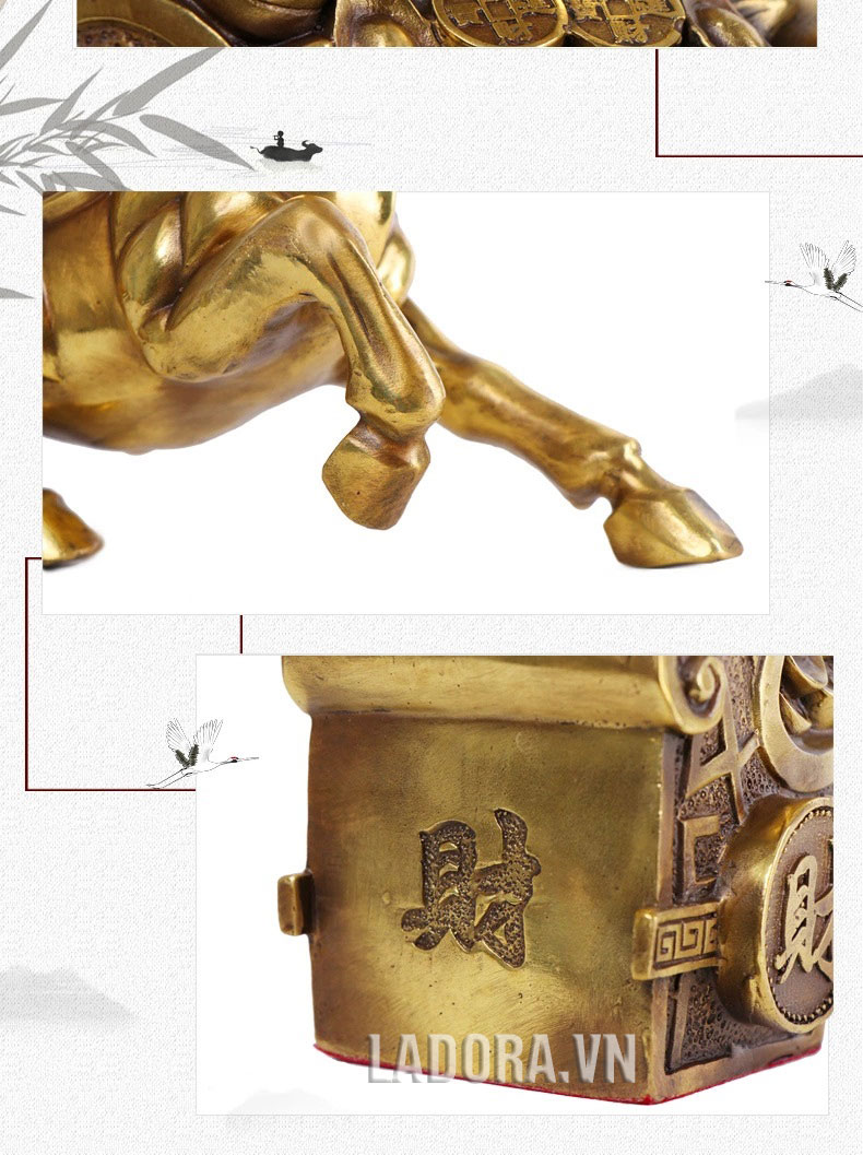 tượng ngựa chở xe tiền tài tại ladora