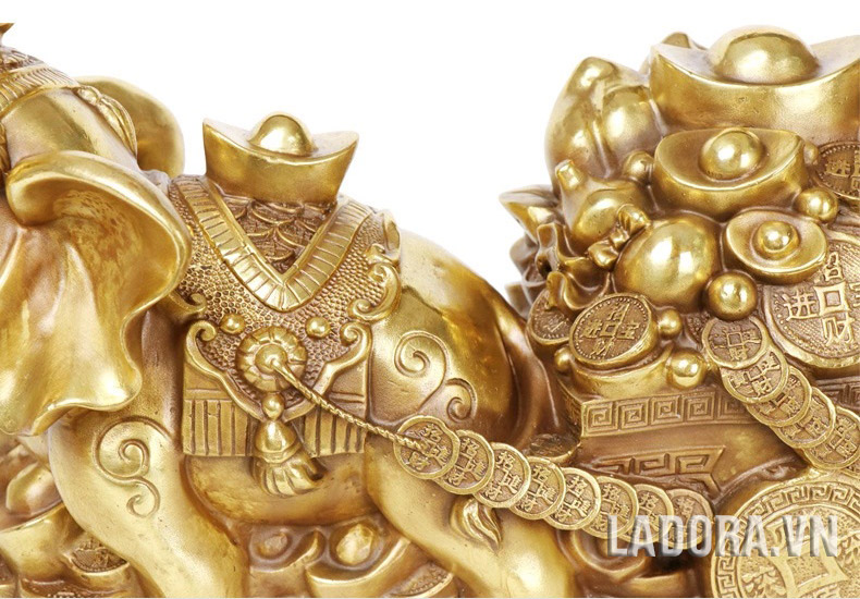 tượng con voi bằng đồng phong thủy đem lại tài lộc cho gia chủ - ladora shop
