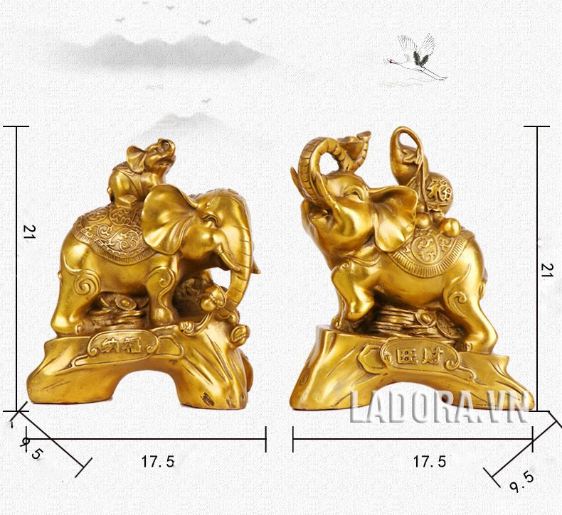 Quà tặng ý nghĩa với tượng con voi phong thủy tại shop bán Đồ đồng đẹp ở Hà Nội
