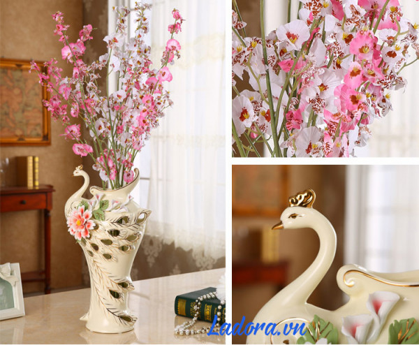 bình hoa gốm sứ trắng tại ladora shop ở hà nội