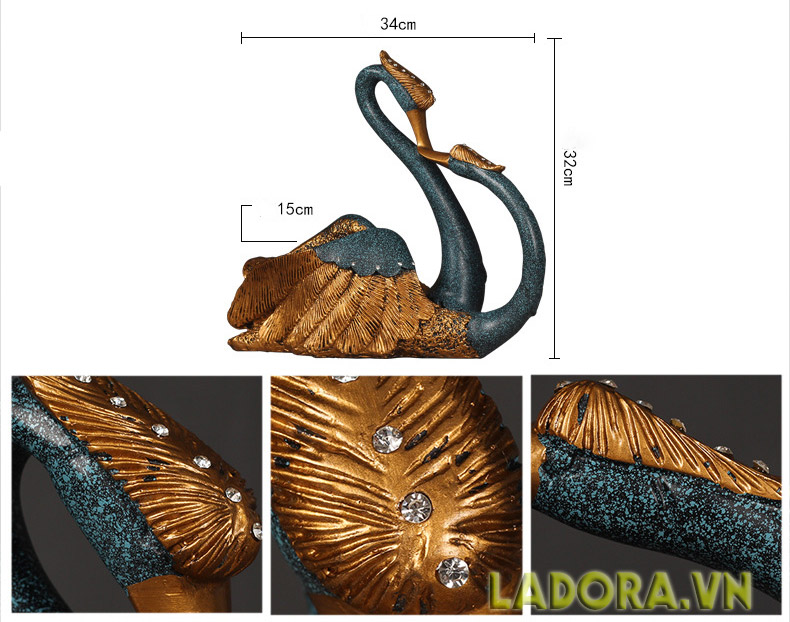 quà mừng cưới ý nghĩa với kệ rượu chim thiên nga - ladora shop