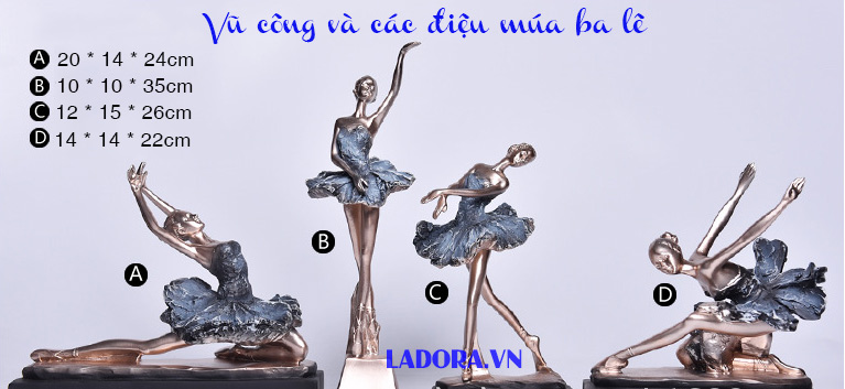 kích thước tượng vũ công tại ladora shop