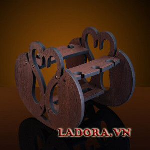 kệ để ly rượu vang với hình ảnh chim thiên nga lãng mạn tại ladora shop đồ decor ở hà nội