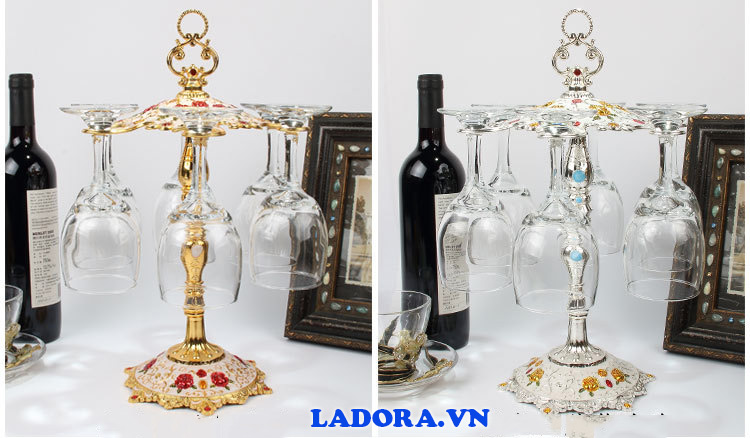 kệ treo ly rượu vang mang phong cách châu Âu tại shop bán đồ trang trí nhà đẹp ladora