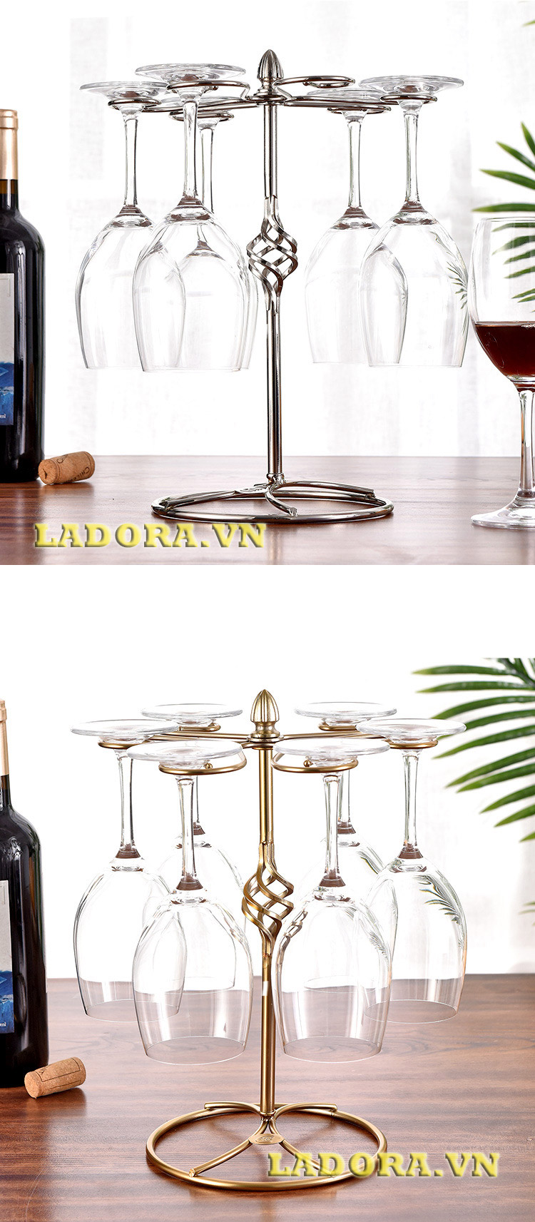 giá treo ly tại shop bán đồ trang trí nhà ladora