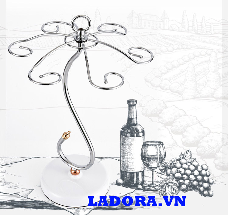 những ly rượu vang ngon và chiếc giá tinh tế - ladora shop bán đồ trang trí nội thất nhà đẹp