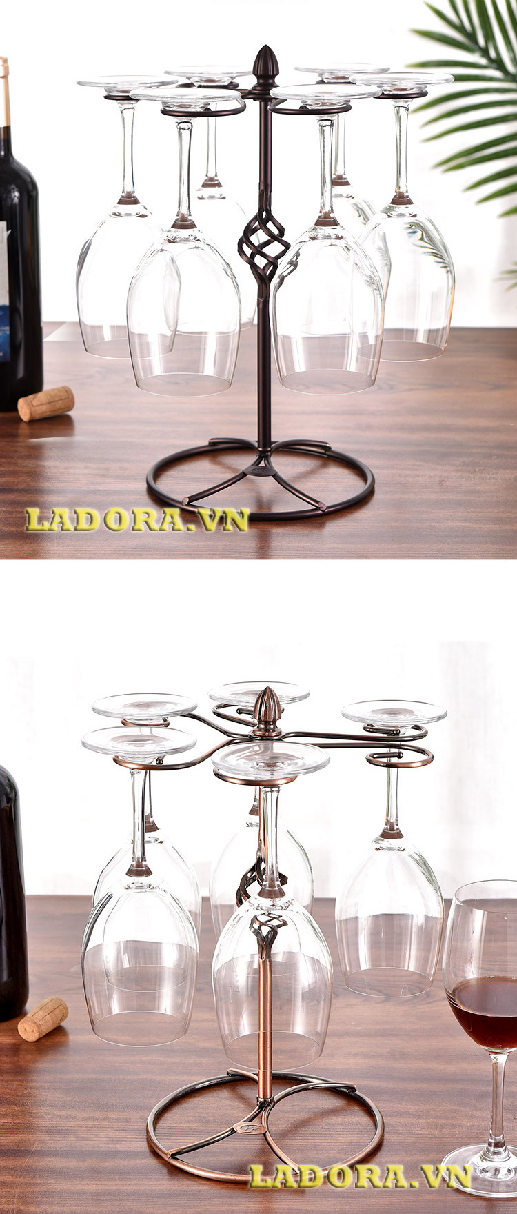 giá treo ly rượu vang tại shop bán đồ trang trí nhà đẹp ladora