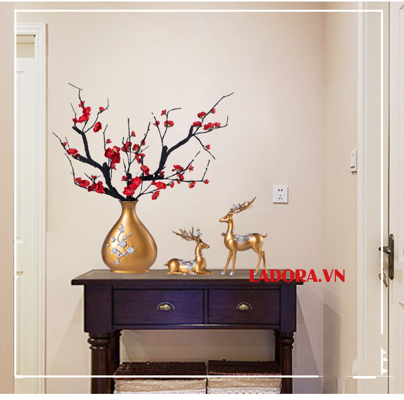 hươu vàng, chim và hoa trang trí nhà đẹp - ladora shop