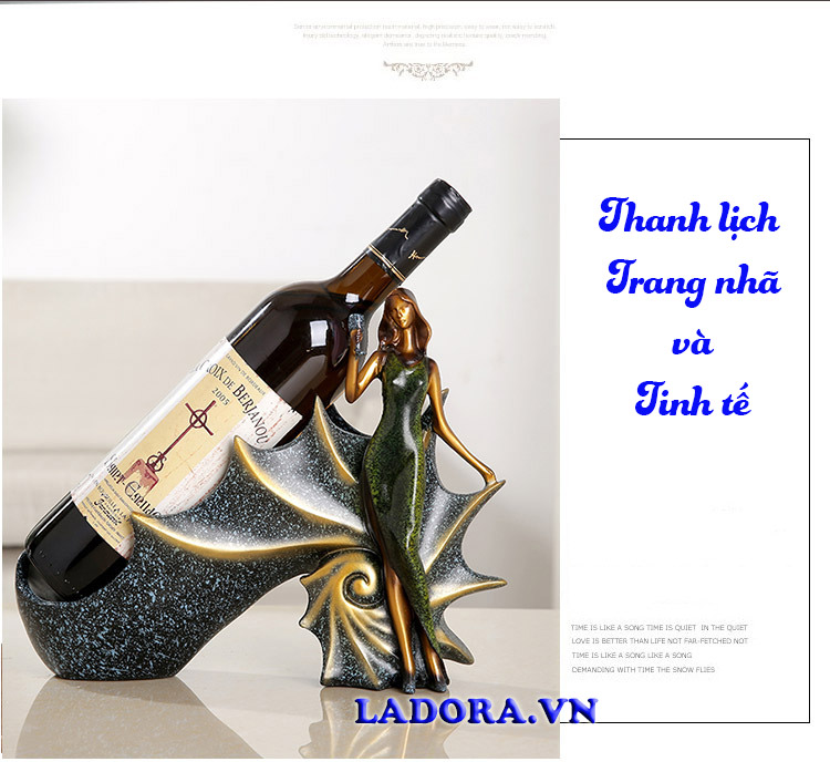 quà tặng kệ rượu vang trang trí độc đáo tại ladora- cửa hàng bán đồ trang trí nhà đẹp