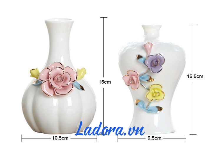 kích thước lọ hoa gốm sứ tại shop bán đồ trang trí nhà ở hà nội ladora