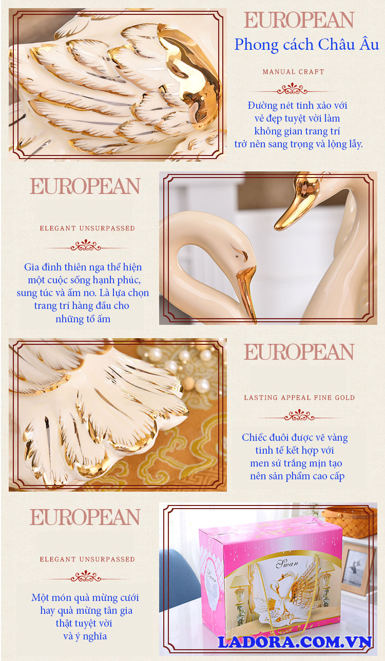 trang trí phòng khách phòng ngủ với chim thiên nga - ladora shop bán đồ trang trí nhà ở hà nội