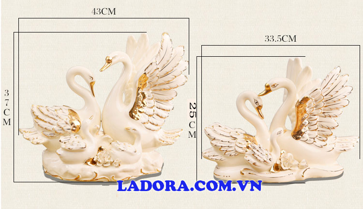 kích thước gia đình thiên nga trang trí nhà đẹp tại ladora shop ở hà nội