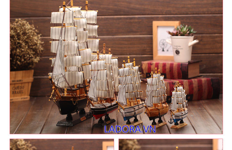 Đồ trang trí nội thất đẹp - Thuyền buồm thuận buồm xuôi gió tại ladora shop