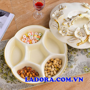 khay đựng mứt cao cấp bằng sứ tại shop bán đồ trang trí nhà ở hà nội ladora