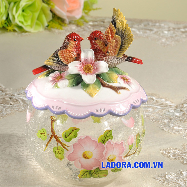 đôi chim trang trí phòng khách tại ladora shop ở hà nội