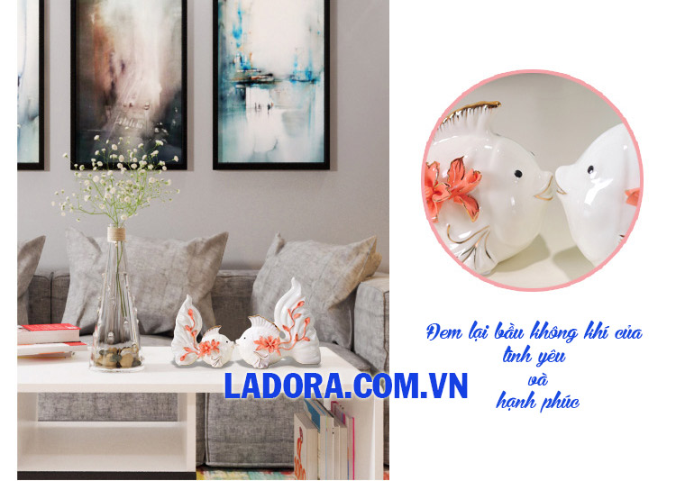 đôi cá vàng decor trang trí đẹp tại ladora shop ở hà nội