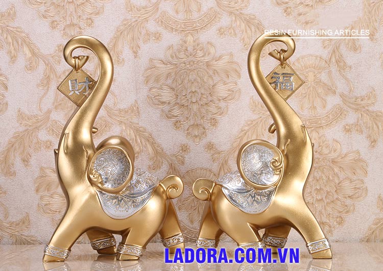 đồ decor cặp voi đem đến sự thịnh vượng cho gia chủ - ladora.com.vn