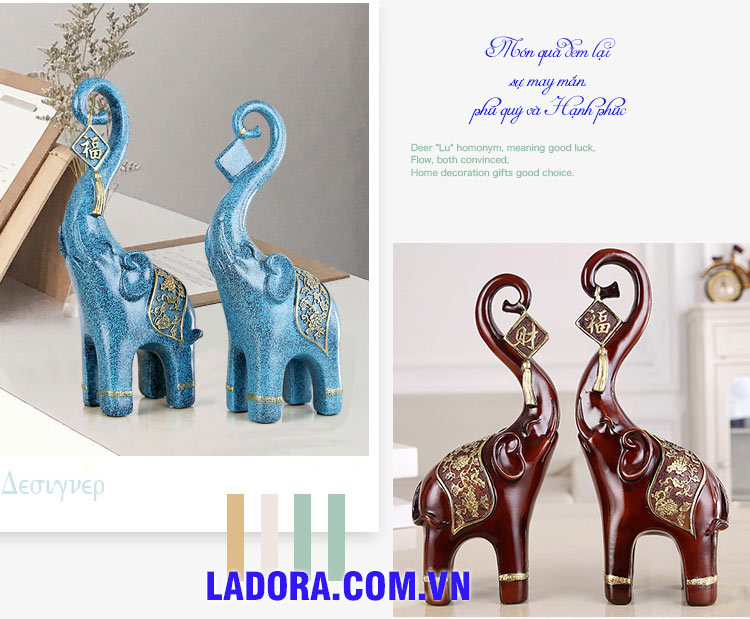 cặp voi đem lại may mắn thành công tại ladora.com.vn