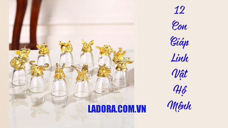 bộ ly rượu 12 con giáp tại ladora shop ở hà nội