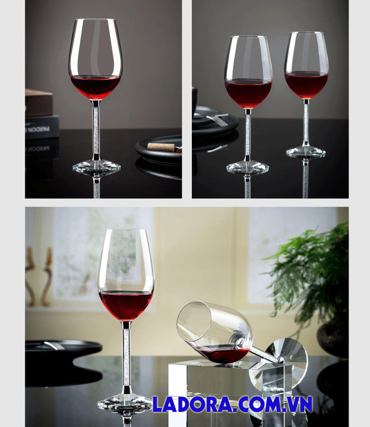 bộ ly trang trí trong tủ rượu phòng khách rất sang trọng - ladora shop