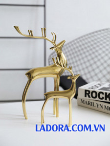 cặp hươu đồng may mắn tại ladora shop