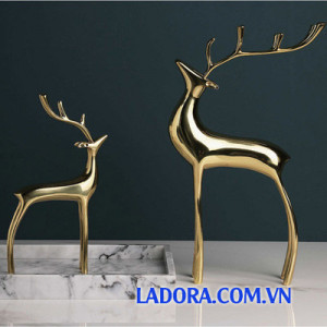 trang trí nội thất nhà đẹp với cặp hươu đồng tại ladora.com.vn
