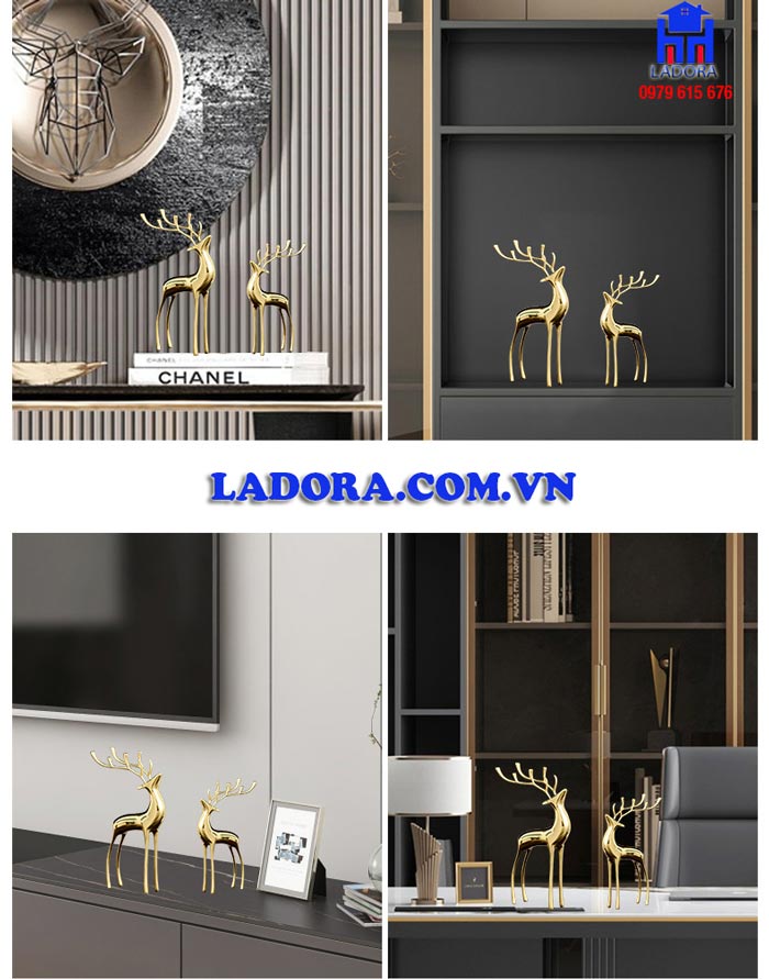 trang trí nội thất nhà đẹp với tượng hươu trang trí