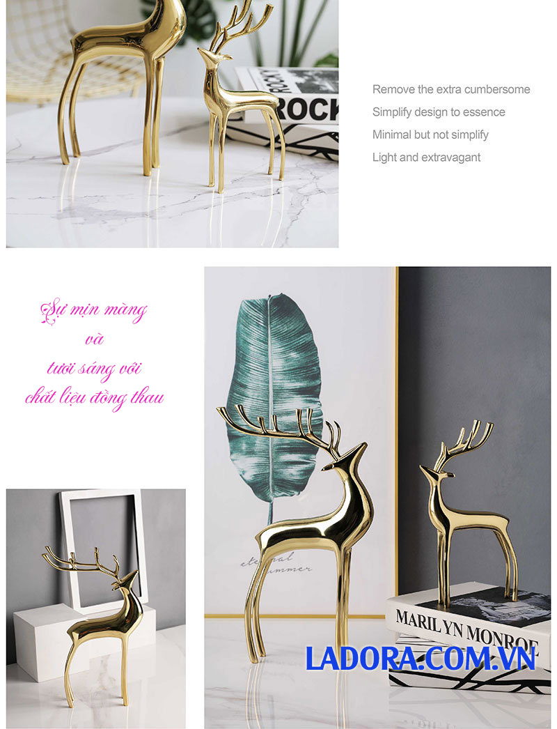 trang trí nội thất nhà đẹp với cặp hươu xinh đẹp - ladora shop ở hà nội