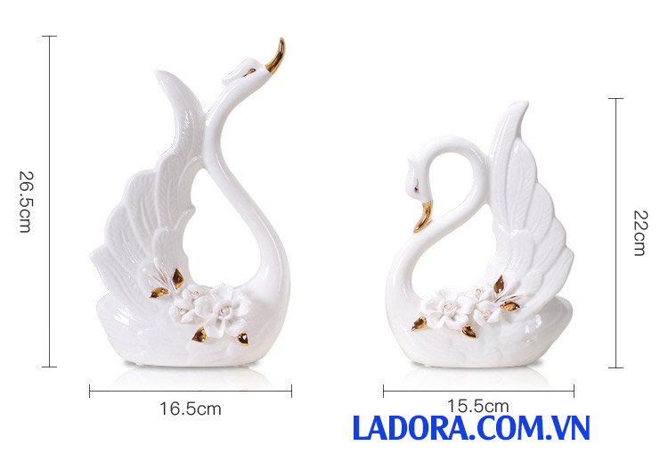 kích thước chim thiên nga tại ladora shop