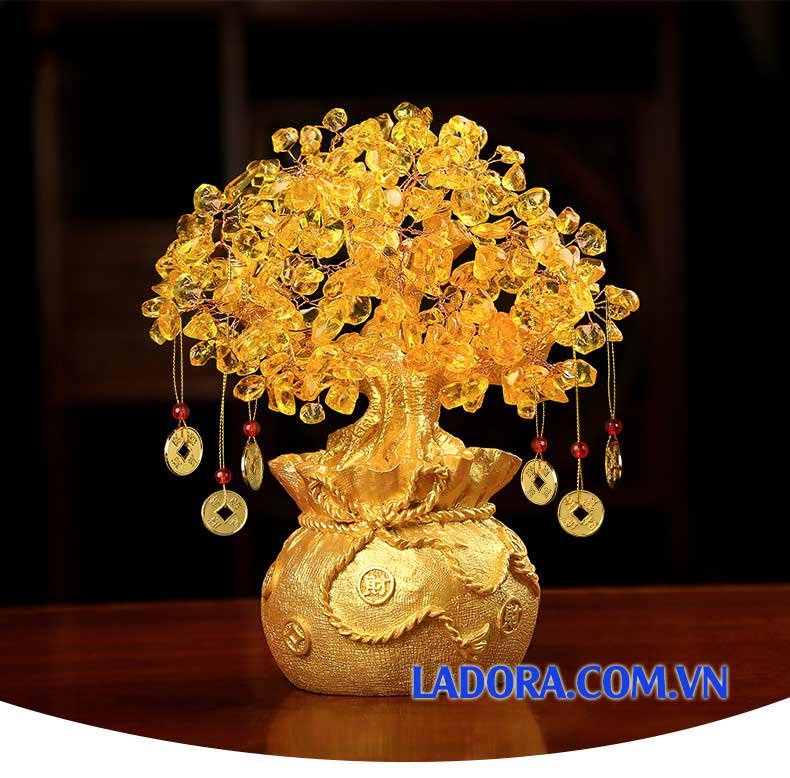 quà tặng nhân ngày khai trương cửa hàng với cây tiền vàng tài lộc tại ladora shop