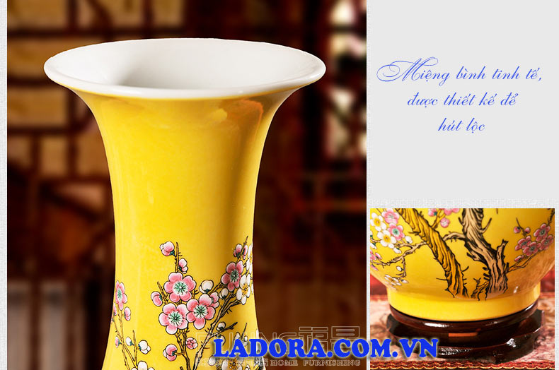 hoa văn trang nhã trên chiếc bình hoa trang trí tại ladora shop đồ decor ở hà nội