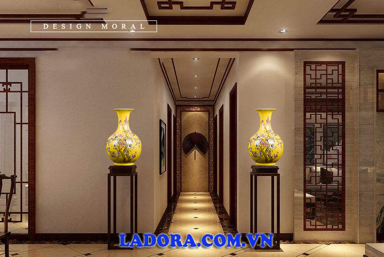 bình hoa trang trí phòng khách tại shop đồ decor ladora ở hà nội