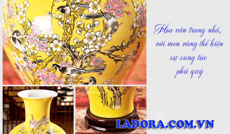 bình hoa với họa tiết cổ điển sang trọng tại ladora shop đồ decor trang trí