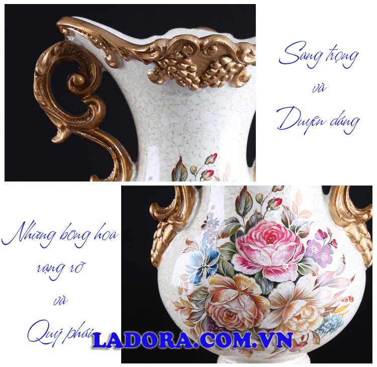 lọ hoa phong cách tân cổ điển tại shop đồ decor phòng khách ladora