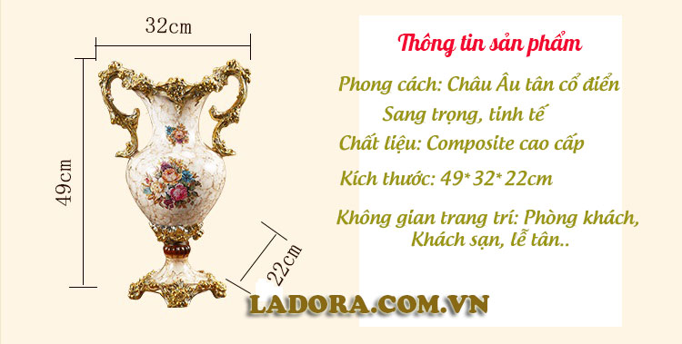lọ hoa trang trí phòng khách, khách sạn tại shop đồ decor ở hà nội ladora