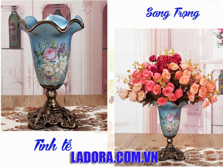 lọ hoa lụa đẹp tại shop bán đồ trang trí nhà ladora