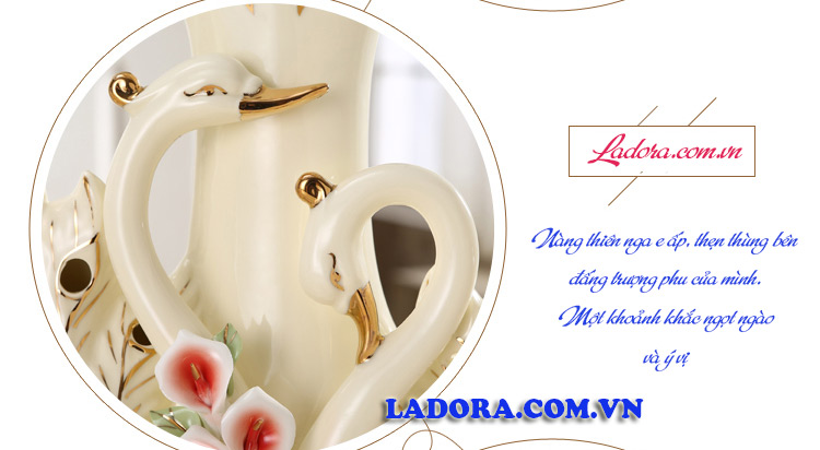 bình hoa chim thiên nga đẹp tại ladora shop đồ decor ở hà nội