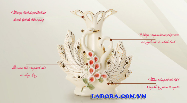 bình hoa chim thiên nga trang trí đẹp tại ladora shop