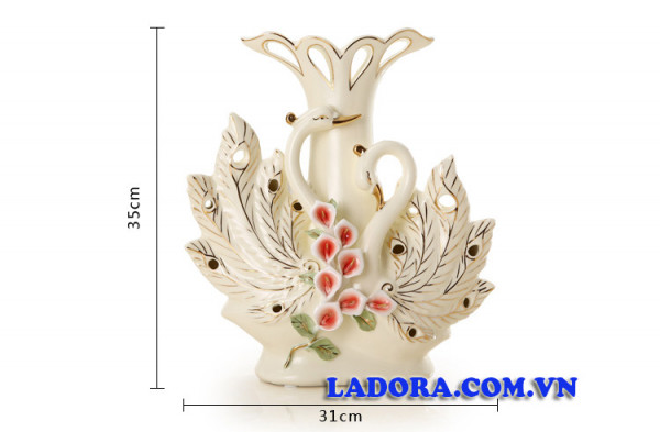 kích thước bình hoa chim thiên nga tại ladora shop ở hà nội